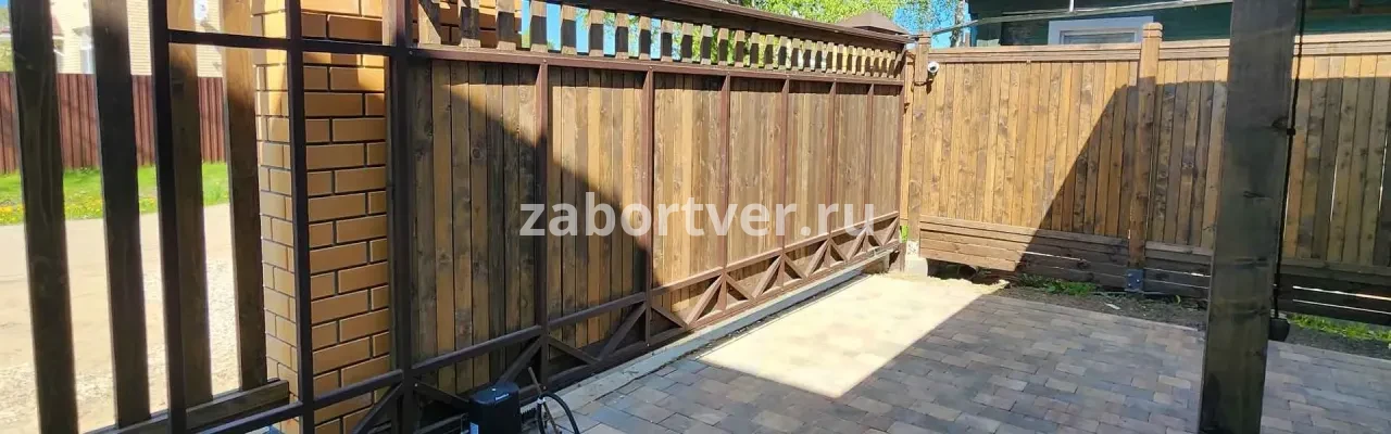 Откатные ворота в Кимрах для дома и дачи с установкой под ключ
